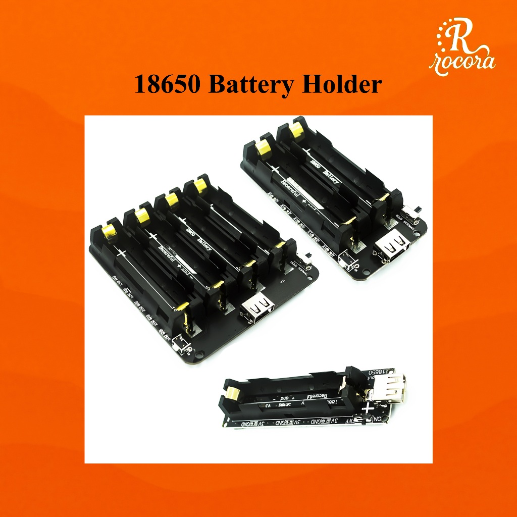 ที่ยึดแบตเตอรี่ 18650 V3 สำหรับบอร์ดพัฒนา ที่รองรับ ป้องกันการชาร์จไฟเกิน 5V
