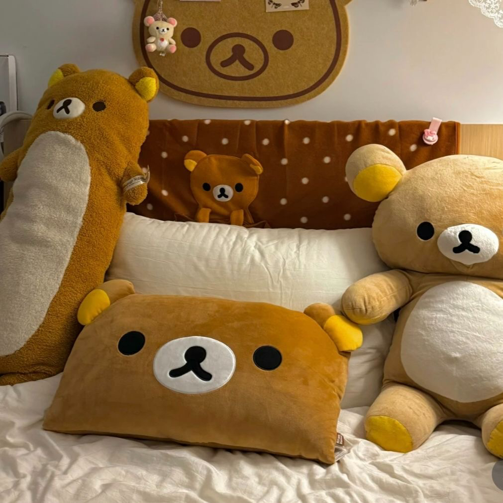 น่ารักนุ่ม Rilakkuma ตุ๊กตาหมีตุ๊กตาหมอนขนาดใหญ่หมีตุ๊กตาสัตว์ของเล่นโซฟาเบาะ Plushies หมอนสําหรับเด็ก