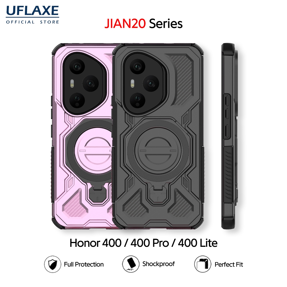 UFLAXE JIAN20 - เคส Honor 400 / 400 Pro / Honor 400 Lite - เคสแข็งกันกระแทกแบบทหาร เคสโทรศัพท์เกราะขาตั้งแหวนแม่เหล็ก