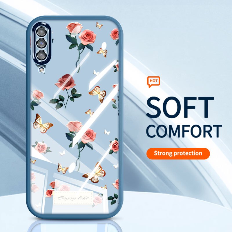 YBD สําหรับ Samsung Galaxy A50 A50S A30S A307 A03S A02S M02S A025 A307 เคสโทรศัพท์ Vintage Rose ผีเส