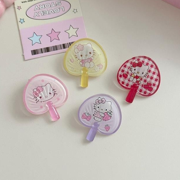 กิ๊บพัดลมคิตตี้แมว หวานน่ารัก อินเทรนด์ เรียบคลิปแบบเป็ด