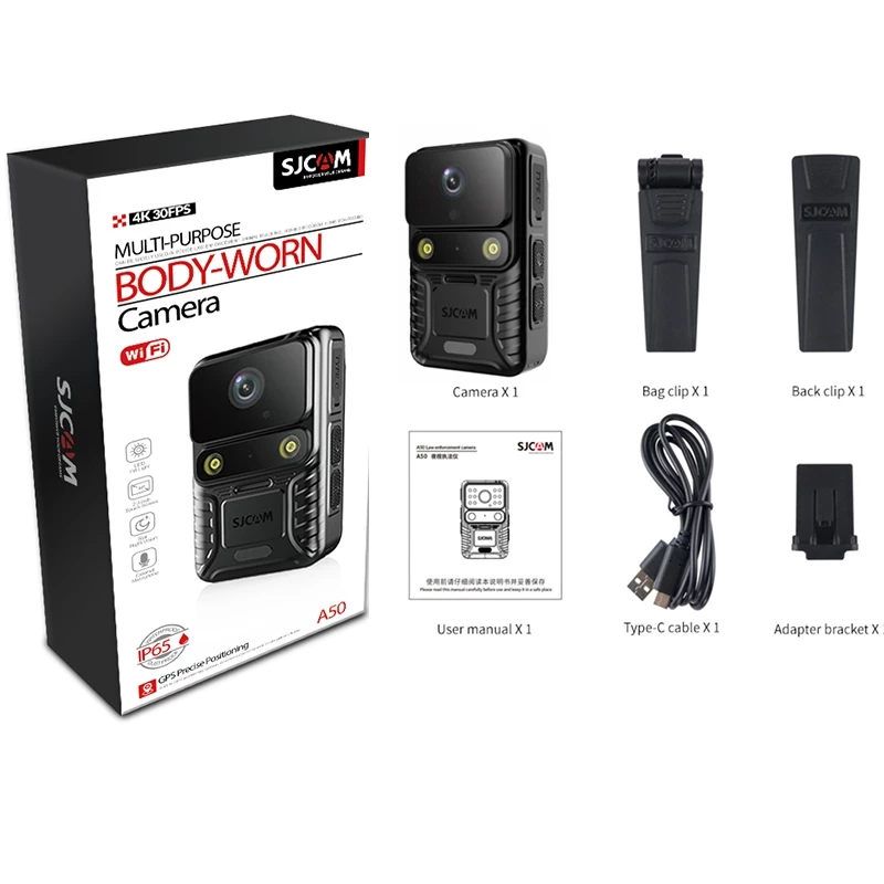 Sjcam A10  กล้องแอคชั่น กล้องติดตัวตำรวจ Full HD 1080p Police Body Camera Night Vision Infrared ถ่ายภาพแม้ในที่มืด แบตอึด thumbnail 9