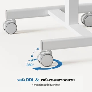โต๊ะทํางานเคลื่อนที่ IDLEWAY 22661 สีขาว สีดํา สีไม้