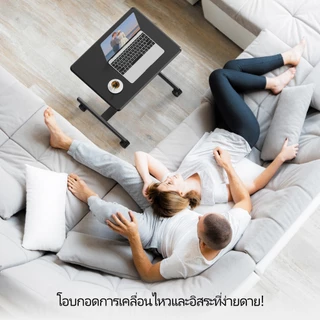 โต๊ะทํางานเคลื่อนที่ IDLEWAY 22661 สีขาว สีดํา สีไม้