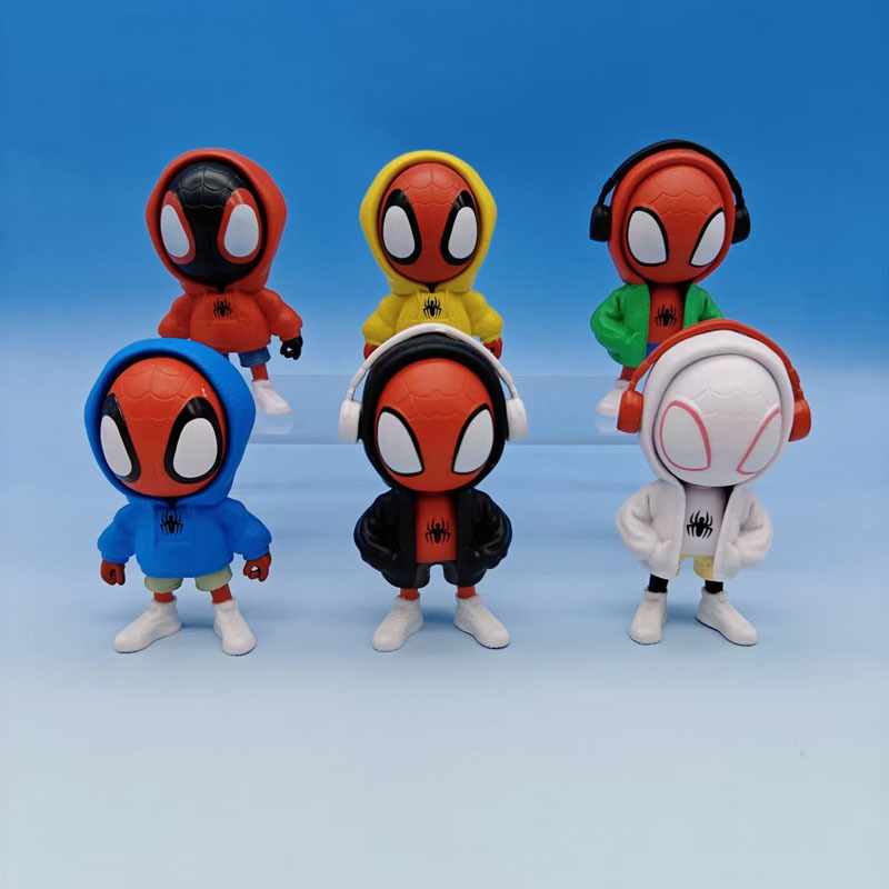6ชิ้น9ซม.Marvel Spider Man Superhero Spiderman Action Figureอะนิเมะตุ๊กตาคอลเลกชันมินิของเล่นเด็กของขวัญ
