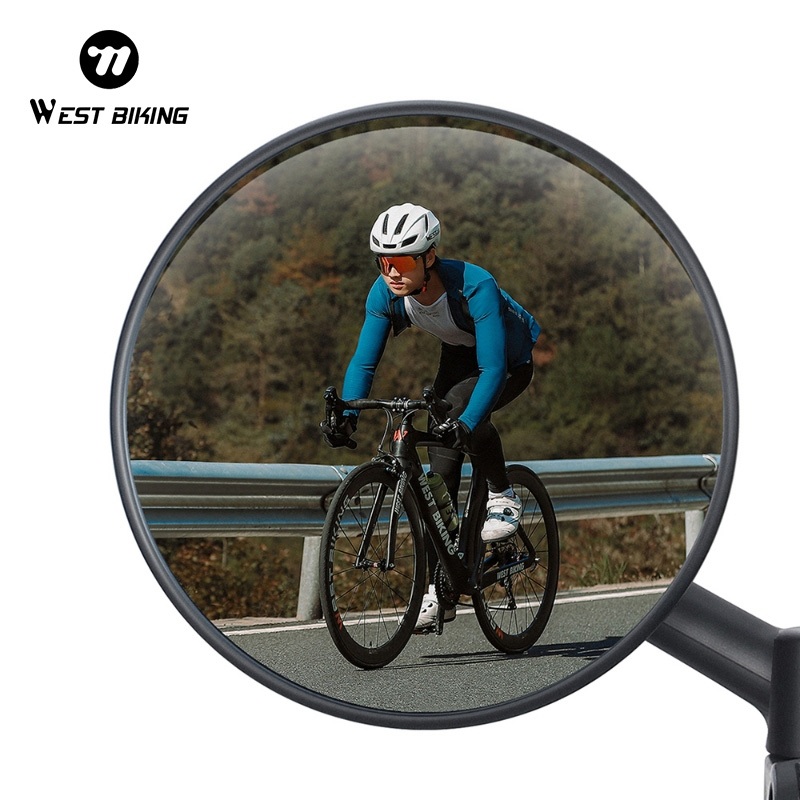 WEST BIKING กระจกมองหลัง ป้องกันแสงสะท้อน พร้อม 360 สําหรับจักรยาน° อุปกรณ์เสริมแฮนด์บาร์ แบบหมุนได้ ปลอดภัย สําหรับรถจักรยาน