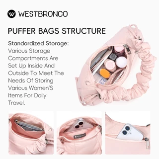 WESTBRONCO รุ่นWhipcream (วิปครีม) กระเป๋าทรงพระจันทร์ มาพร้อมสายรูดปรับความยาวได้ กันน้ำ ใช้ได้ทั้งแบบถือ สะพายไหล่ หรือสะพายข้าง