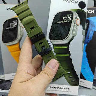NOMAD สายซิลิโคนสําหรับ Apple Watch Ultra 10 9 8 7 6 5 SE High-end สร้อยข้อมือสายรัดข้อมือ iWatch S11 46 มม.45 มม.49/44/41/40 มม.อุปกรณ์เสริม