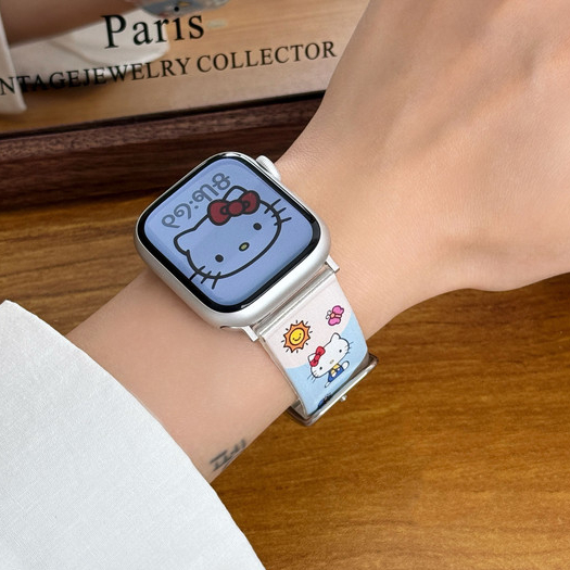 House kt cat รูปแบบนาฬิกาซิลิโคนอ่อนนุ่ม สําหรับ Apple รูปที่ 6