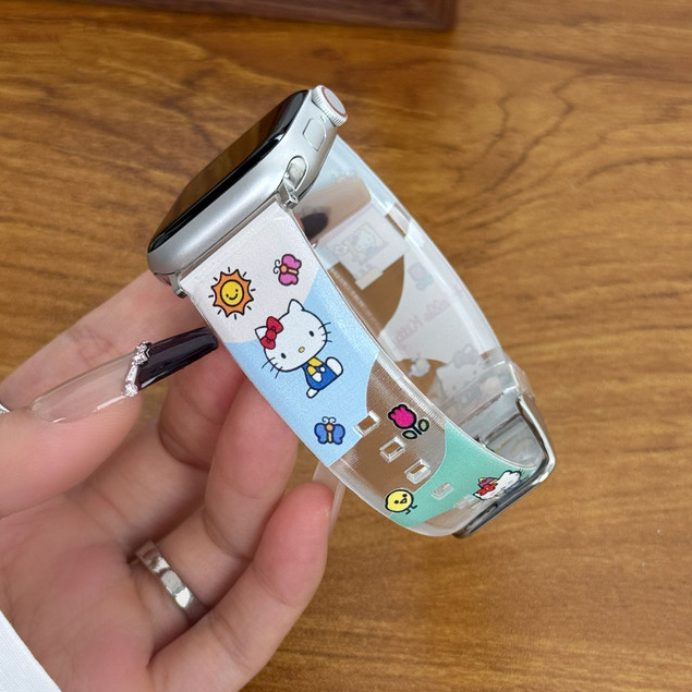 House kt cat รูปแบบนาฬิกาซิลิโคนอ่อนนุ่ม สําหรับ Apple รูปที่ 3