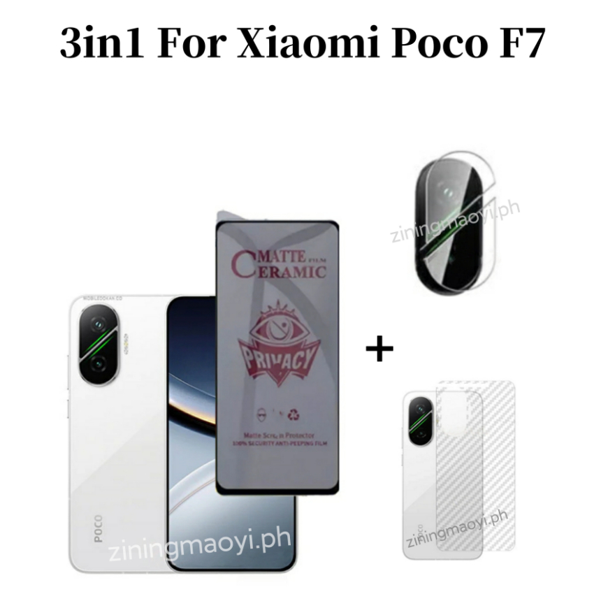 3in1 Xiaomi Poco F7 ฟิล์มเซรามิคสําหรับ Xiaomi Poco C71 C75 C61 C65 ฟิล์มความเป็นส่วนตัวและเลนส์กล้อ