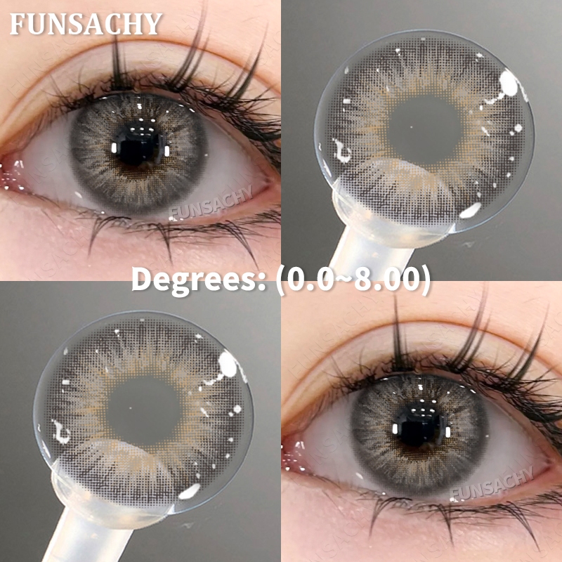 Funsachy องศา 0.0~800 มันไม่ใช่ คอนแทคเลนส์ธรรมชาติ สีเทา สีน้ําตาล 2 เม็ด/ ส่งไวจากไทย สําหรับคอนแทคเลนส์รายวัน