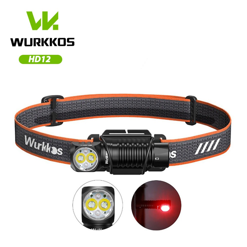 Wurkkos HD12 ไฟฉายมุมขวาขนาดเล็ก 850lm dual mode14500 ไฟฉาย LEDs อันทรงพลังแบบชาร์จไฟได้