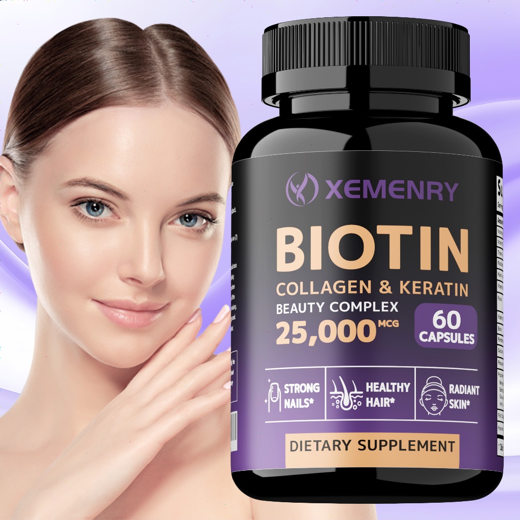 ไบโอตินผสมคอลลาเจน - ช่วยนอนหลับ ส่งเสริมสุขภาพผิวและเล็บ - 30/60/120 แคปซูล