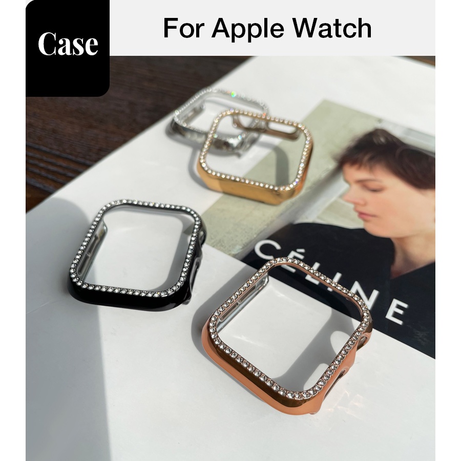 สุภาพสตรีเพชรกันกระแทกฟิล์มแก้วป้องกัน สําหรับ Apple Watch S11 SE3 S10 S9 S8 SE S7 S6 46/42/40/44/41/45 มม. Iwatch