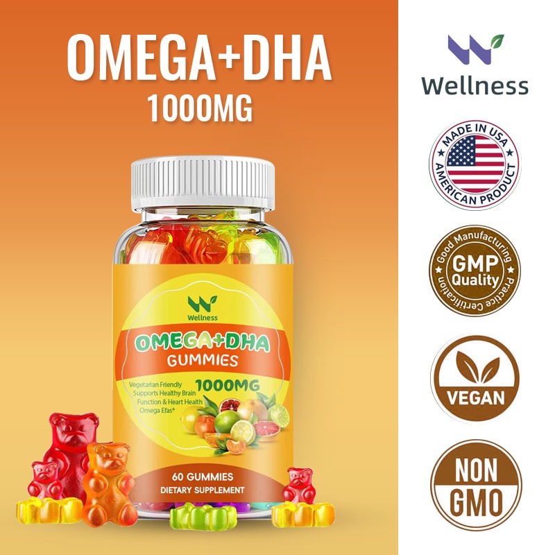 กัมมี่น้ํามันปลา Wellness Omega พร้อม Omega3-6-9 ช่วยเพิ่มหน่วยความจําและฟังก์ชั่นสมอง 60 ชิ้น
