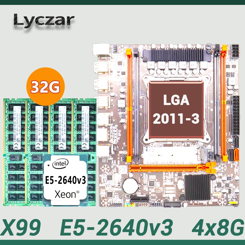 X99 Lyczar ชุดเมนบอร์ด (X99)+CPU(E5-2640v3)+หน่วยความจํา(4x8G DDR4 2133 REG)
