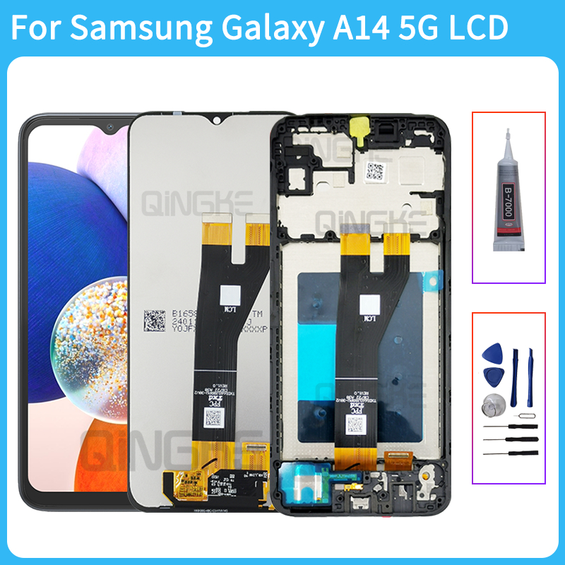 SAMSUNG สําหรับSamsung Galaxy A14 5G LCD Touch Screen DigitizerสําหรับSamsung A146B SM-A146B SM-A146PจอแสดงผลLCDอะไหล่ซ่อม
