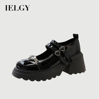 IELGY 2025 รองเท้าหนังผู้หญิงแมรี่เจนวินเทจมัฟฟินหนา พื้นรอง…