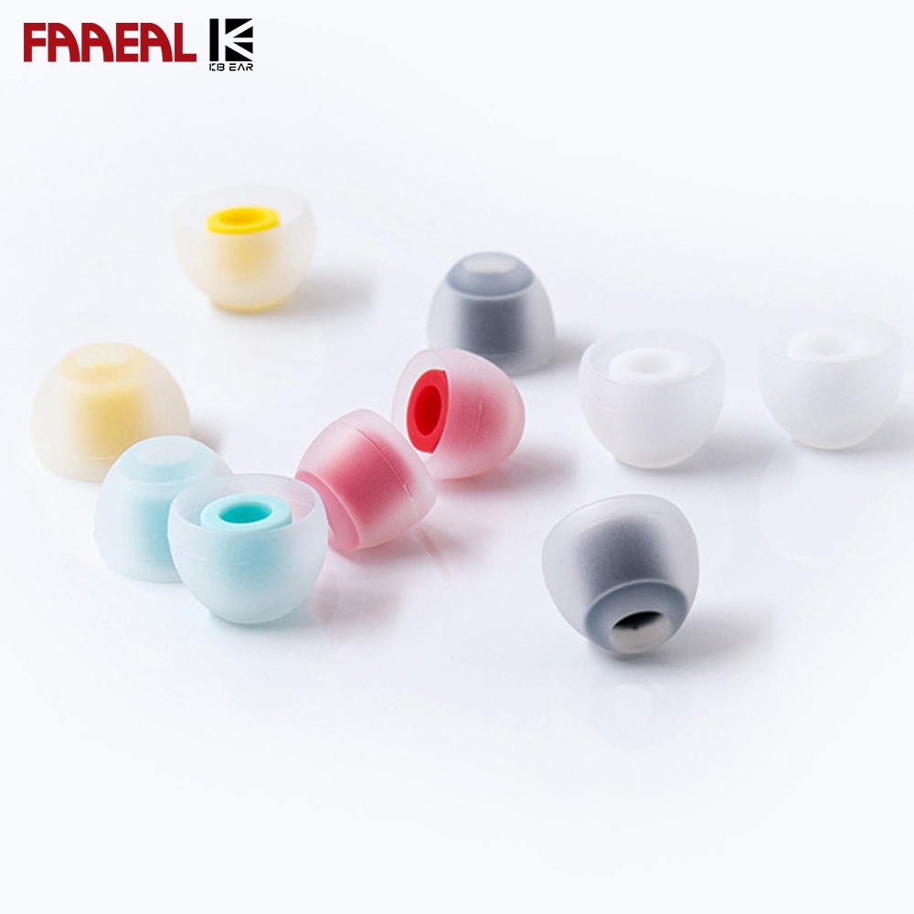 FAAEAL KBEAR 07 5 คู่อัพเกรดเคล็ดลับหู SML ขนาดยางนุ่มหูฟังแขนเสียงแยกซิลิโคน Eartips เปลี่ยนหูฟังสํ