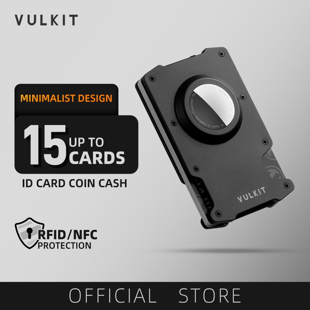 VULKIT-AirTag Holder (ไม่มี Airtag) Design Minimalist Slim Wallet RFID Blocking with Money Clip-VCL400