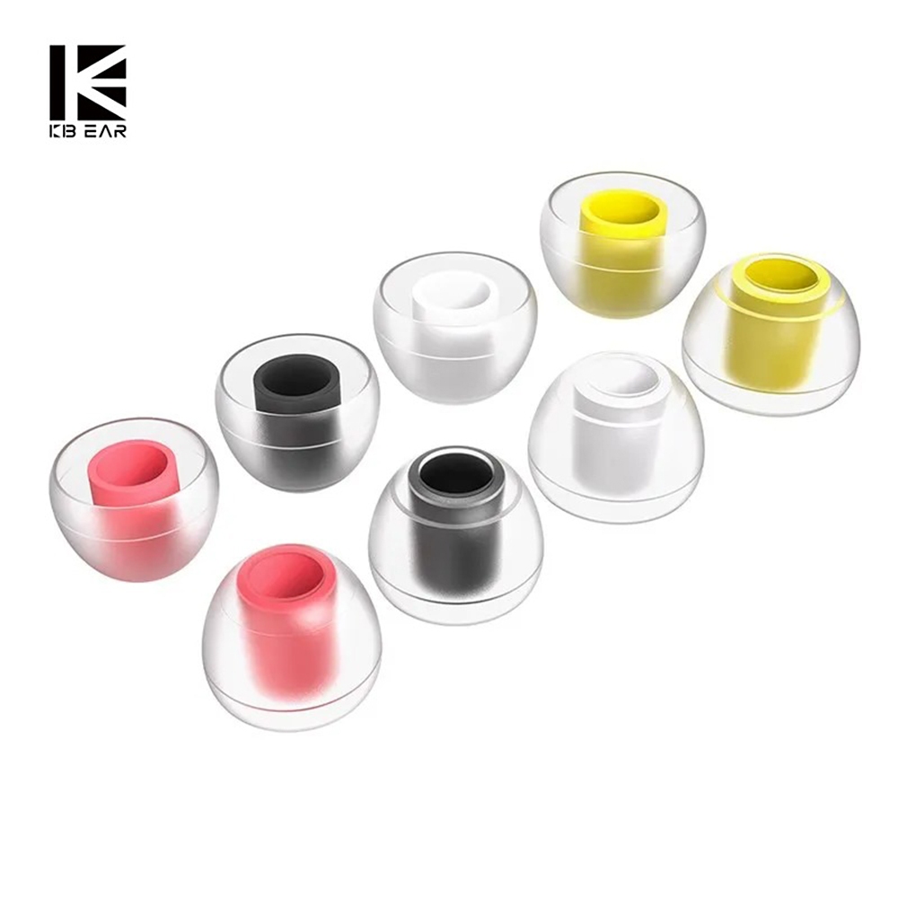 KBEAR 07 ซิลิโคน Eartips 5 คู่ลดเสียงรบกวน Vocal Enhancement หูฟังยางนุ่มหมวก Universal SML ขนาดอัพเ