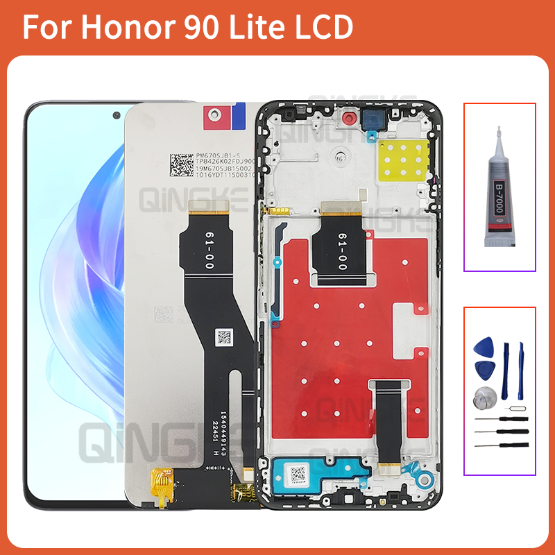 สําหรับ Honor 90 Lite LCD CRT-NX1 IPS จอแสดงผลใหม่ Touch Screen Digitizer Assembly สําหรับ Honor 90 Lite LCD กรอบ
