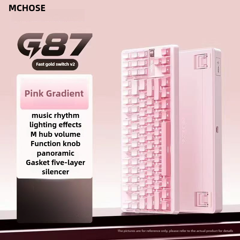 MCHOSE G87 Pro คีย์บอร์ดไร้สายสามโหมดการเชื่อมต่อ,สวิตช์แบบถอดเปลี่ยนได้,อุปกรณ์รองรับหลายอุปกรณ์