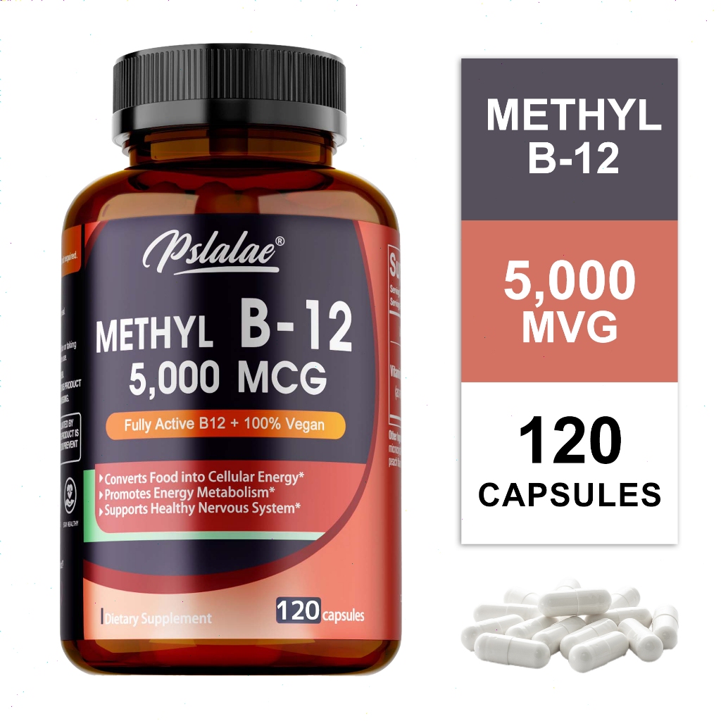 วิตามิน B12 & Methylcobalamin 5000mcg - Boost Energy Metabolism - แคปซูล - 30/60/120 แคปซูล