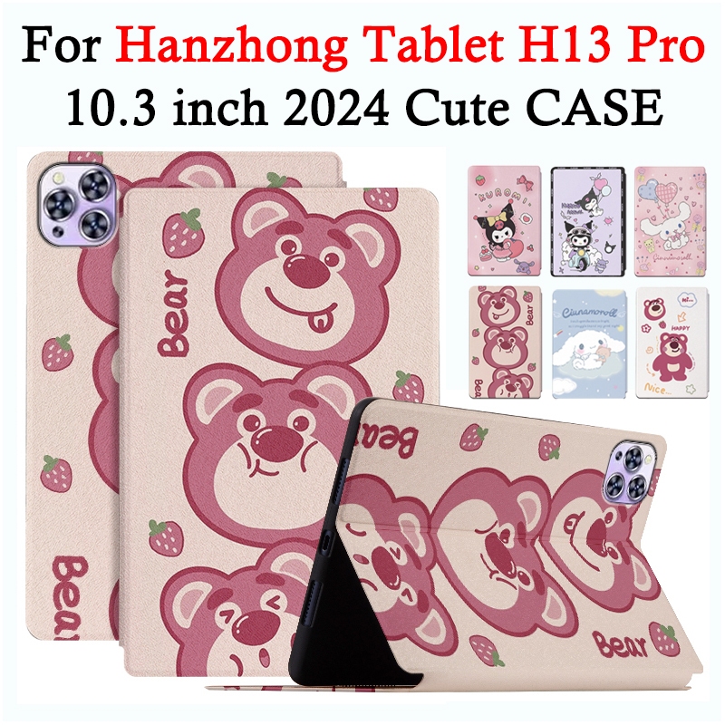 สําหรับ Hanzhong H13 Pro 10.3 2024 น่ารักการ์ตูน PU หนังแฟชั่น Flip Stand กันกระแทกกรณีแท็บเล็ต