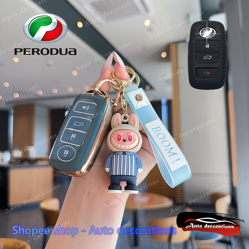 Perodua AXIA 2023-2025 ALZA 2023-2025 MYVI 2022-2025 ATIVA เคสกุญแจ Perodua สมาร์ทคีย์พวงกุญแจ