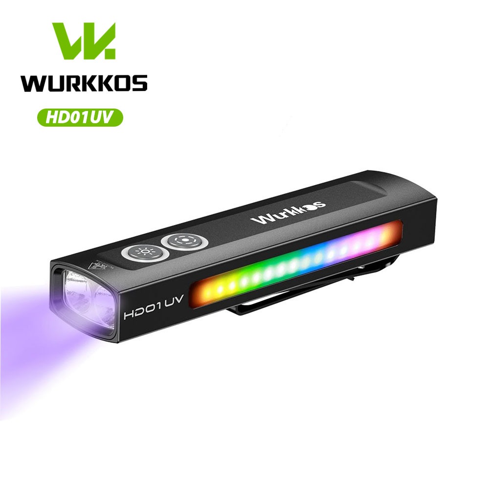 Wurkkos HD01 uv 1200LM RGB + ไฟยูวี 365nm,ไฟฉายมัลติฟังก์ชั่นสวิตช์สองด้าน