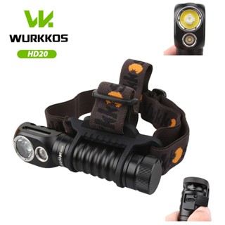 Wurkkos HD20 ไฟฉายสวมศีรษะ USB C 21700 2000lm Dual LED LH351…