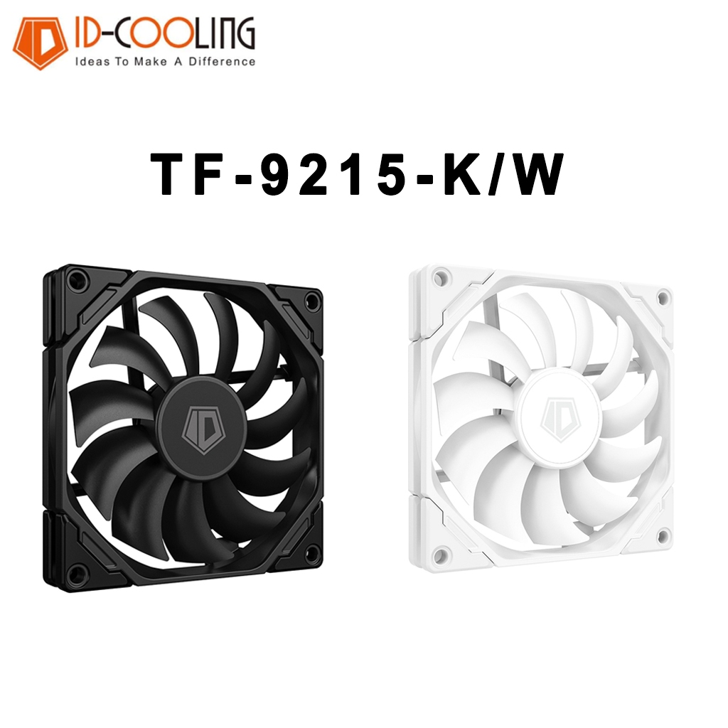 Id-cooling TF-9215-K/W 9 ซม.PWM อุณหภูมิควบคุมเงียบแชสซีพัดลมออกแบบ Slim ประสิทธิภาพสูง 800-2800RPM พัดลมระบายความร้อน