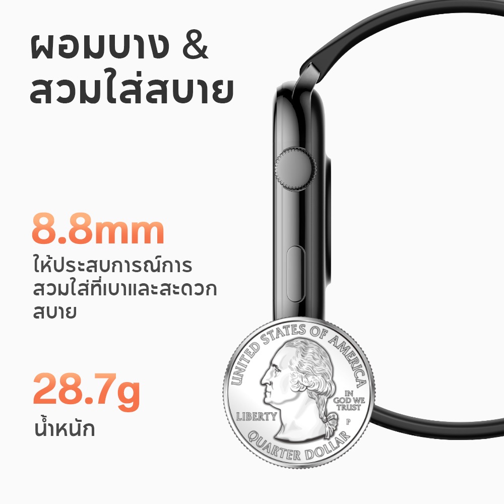 Aolon GTS 3 Smart Watch สมาร์ทวอทช์ Amoled การโทรบลูทู ธ 8.8 มม. แสดงร่างกายโลหะบาง ๆ วอลล์เปเปอร์ที่กําหนดเองวิ่ง Pace Health (1.85