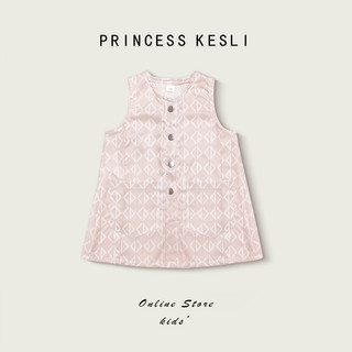 Princess Kesli เสื้อกั๊กกระโปรงเด็ก เดรสแขนกุด ลายตารางเพชร ระดับสูง สไตล์ชาแน 2-12 ปี