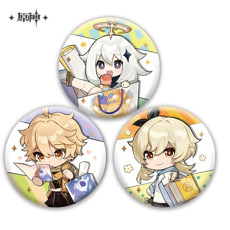 .BADGE เกม Genshin Impact Paimon Aether Lumine เข็มกลัด pins สำหรับคอสเพลย์ สะสม และของขวัญ