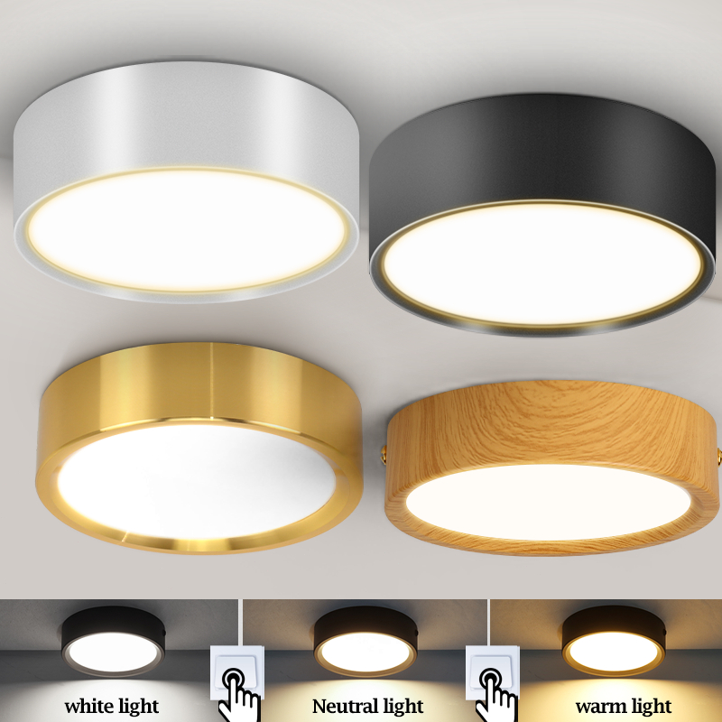 LED ดาวน์ไลท์ โคมไฟดาวน์ไลท์ โคมไฟเพดาน 3 สี โคมไฟ โกลเด้น ดาวไลท์ ห้องนั่งเล่น ห้องนอน ไฟติดเพดาน