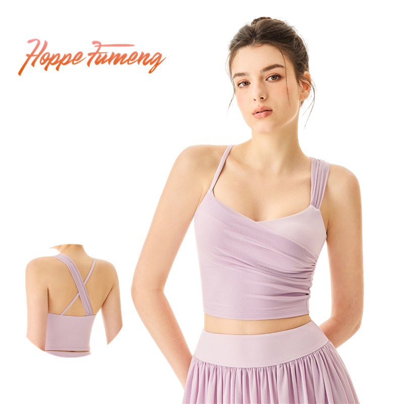 Hope Fumeng เสื้อท็อปแบบเบาะสำหรับผู้หญิง มีลายตาข่ายด้านนอก