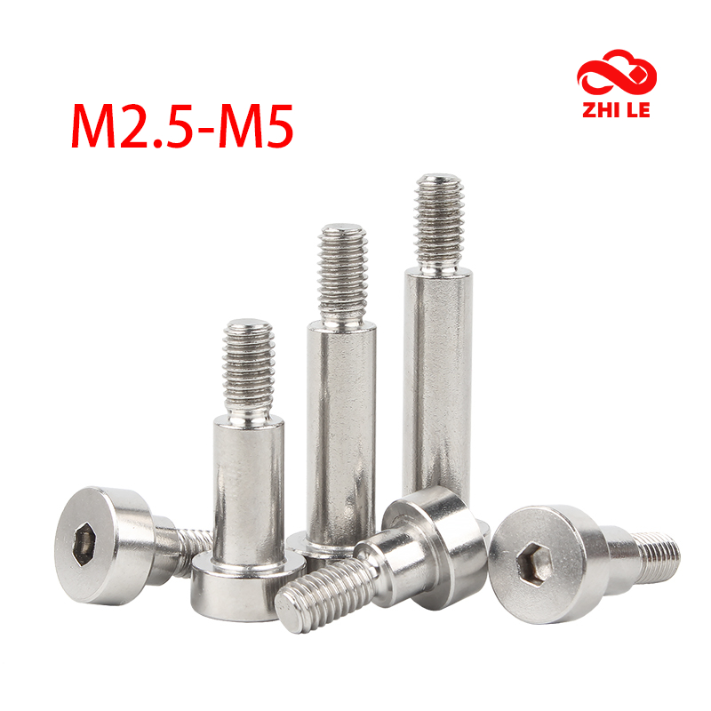 M2.5 M3 M4 M5 ซ็อกเก็ตหกเหลี่ยมหัวสลักเกลียว 304 สแตนเลส Hex แบริ่งลูกกลิ้งไหล่สกรูชุด Stuff สกรู Al