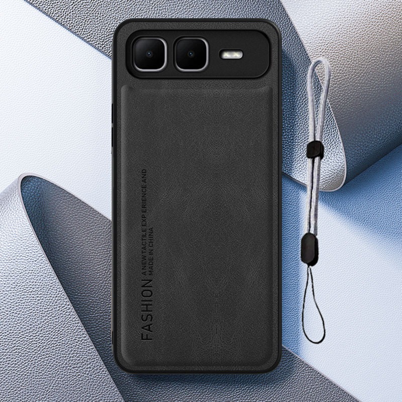 สําหรับ Infinix Smart 10 Plus X6725B X6725C แฟชั่นธุรกิจซองหนังพร้อมเชือกคล้องโทรศัพท์มือถือแบบปรับไ