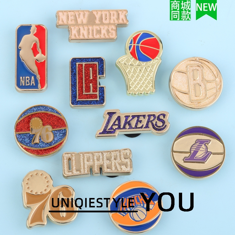 รองเท้า DIY มีลูกแก้วดอกไม้และสามารถถอดได้ สไตล์ชุดบาสเกตบอล Lakers