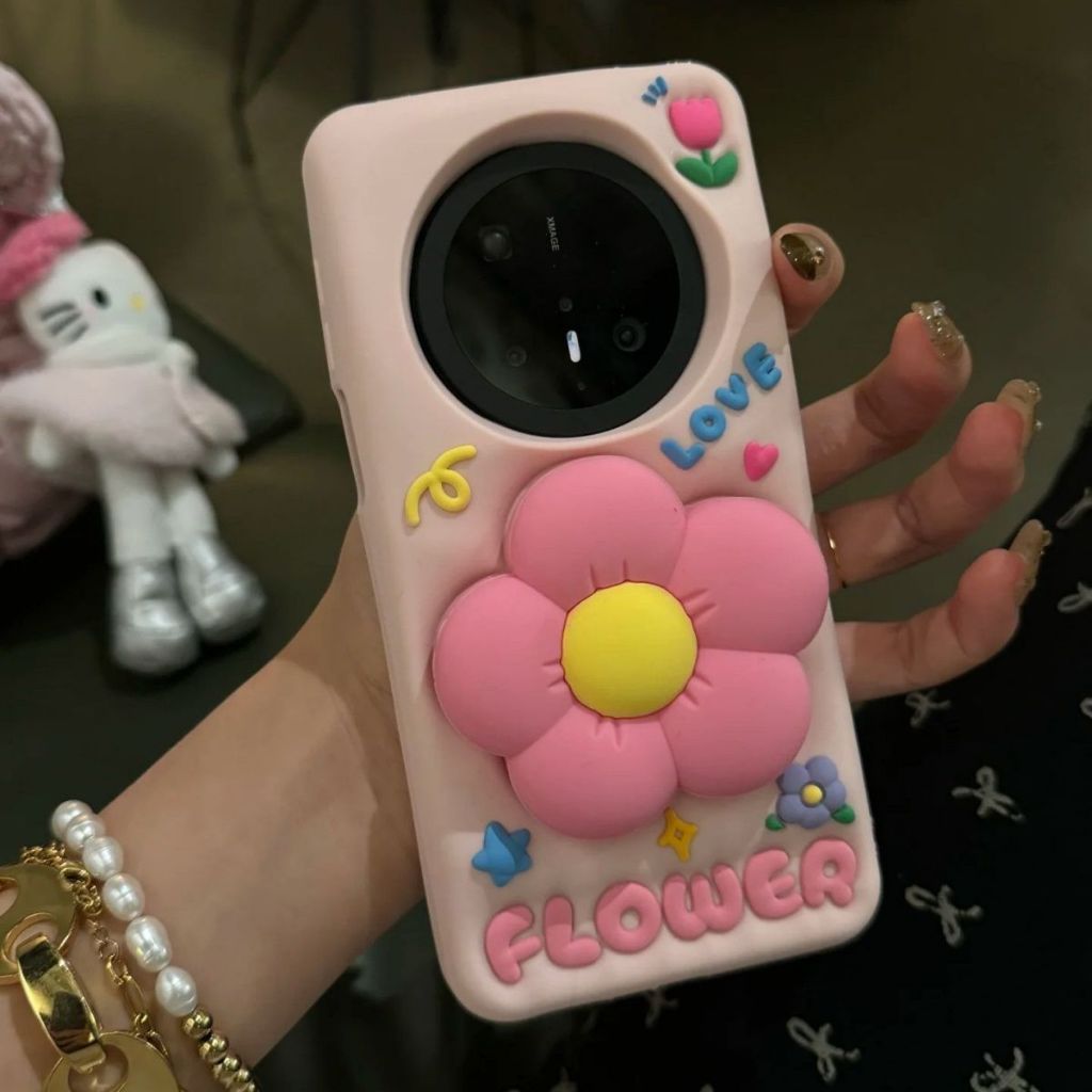 ดอกไม้สีชมพูที่วางโทรศัพท์กรณี VIVO Y52S Y76S S16 S17 S18 PRO iQOO U3 U5 Z8 Y93 S30 y77t X21S X200 ก