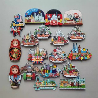 สติ๊กเกอร์ติดตู้เย็นแม่เหล็กสําหรับการเดินทางของที่ระลึกในสห…