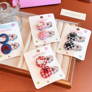 กิ๊บติดผมโลหะ แพ็คคู่ สไตล์น่ารัก Hello Kitty | เครื่องประดับผมแฟชั่น