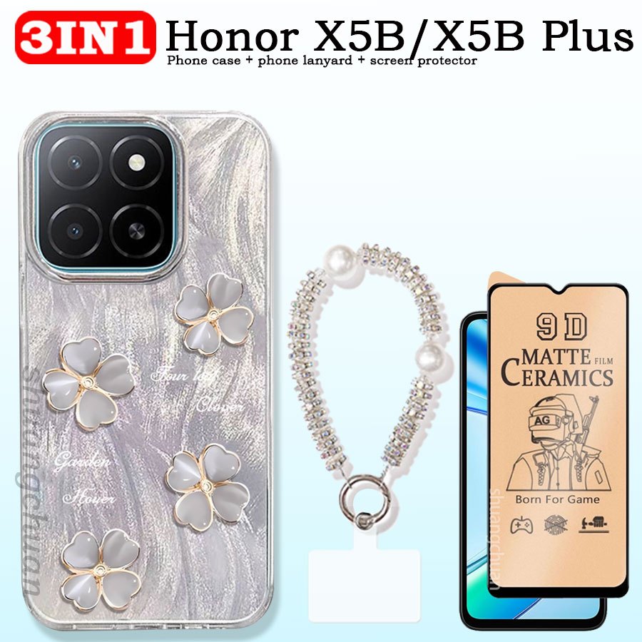 3 ชิ้นสําหรับฟิล์มกันรอยหน้าจอ Honor X5B,ฟิล์มกันรอยความเป็นส่วนตัว,ฟิล์มนุ่มด้าน,เคสโทรศัพท์ Honor 