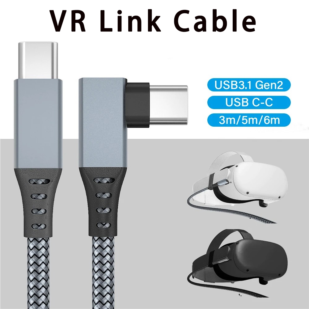 3m 5m 6m ความเร็วสูง VR Link สาย USB C ถึง USB C 60W 3A 5Gbps Fast Charging USB3.1 Gen2 สายเคเบิลข้อ