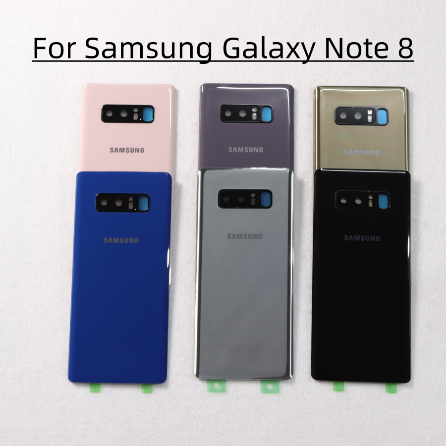 สําหรับ Samsung Galaxy หมายเหตุ 8 แบตเตอรี่ฝาหลัง N950 N950F N9500 SM-N950F ฝาหลังกระจกแบตเตอรี่ด้าน