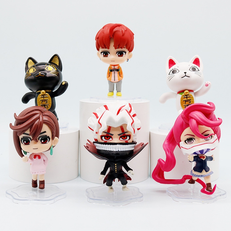 6 ชิ้น/เซ็ต 8 ซม.ญี่ปุ่น Dan Da Dan อะนิเมะรูป Ayase Momo Takakura Ken Shiratori Aira Turbo ยายรุ่น Q PVC ตัวเลขการกระทําตุ๊กตาของเล่น