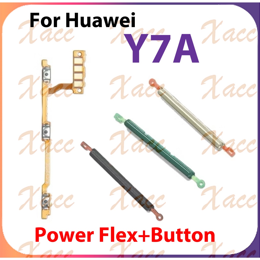 สําหรับสายแพรริบบิ้นปุ่มปรับระดับเสียงไฟ Huawei Y7A พร้อมอะไหล่ซ่อมเอาต์พุตกุญแจด้านข้างปิด